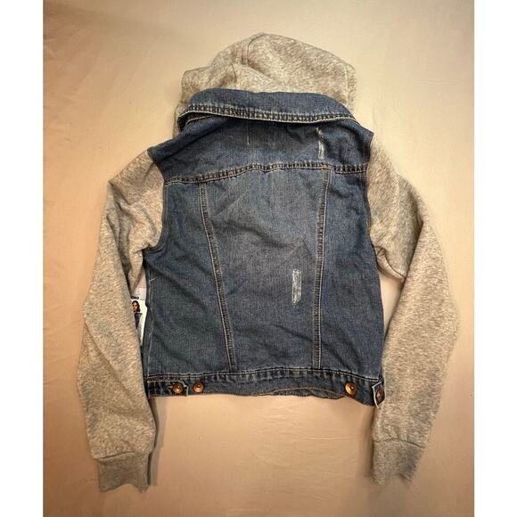 Cisono Denim Collection Jacket Medium Wash NWT Women’s M Removable Hood - Picture 6 of 9